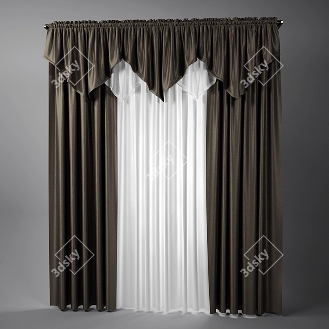 Classic Curtain - Marvelous Design  3D model image 1