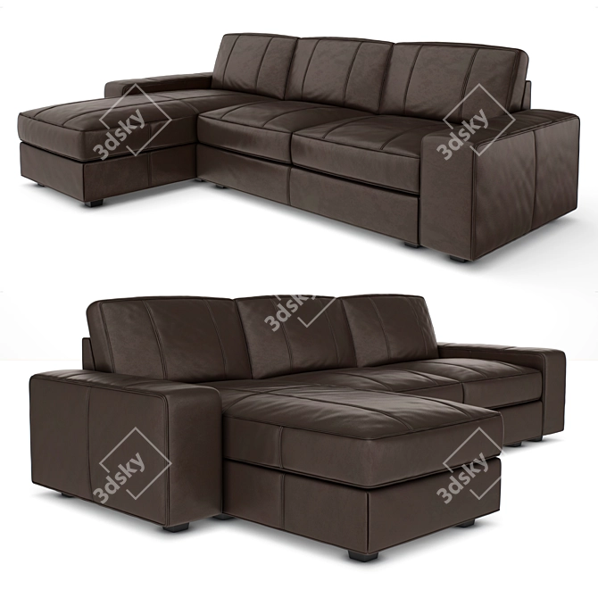 Kivik 3-Seater Sofa & Chaise: Comfort and Versatility 3D model image 1