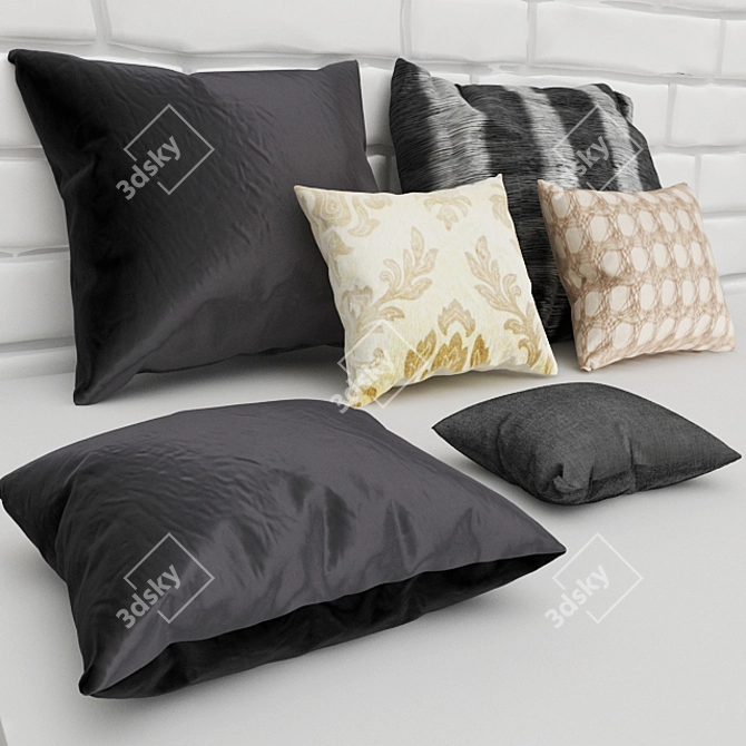 Dreamy Comfort: Plush Pillows 3D model image 1