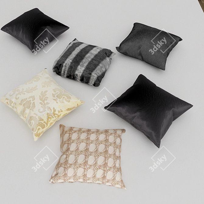 Dreamy Comfort: Plush Pillows 3D model image 2