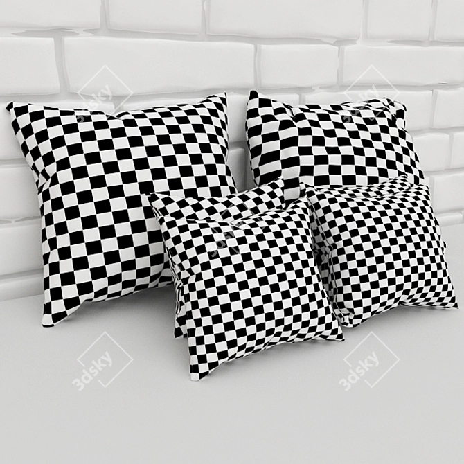 Dreamy Comfort: Plush Pillows 3D model image 3