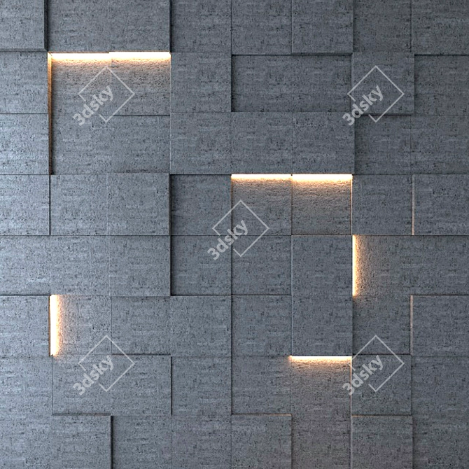 Title: High-Res Concrete Texture Panel 3D model image 1