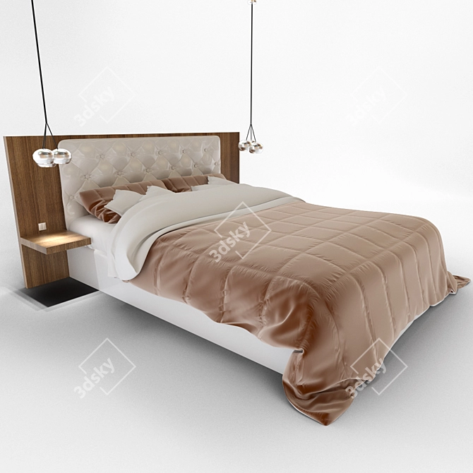 Cosy Haven Double Bed 3D model image 1