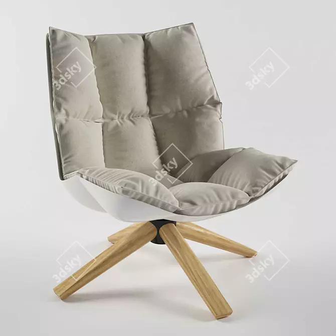 Stylish Armchair: b&b Italia Hucs 3D model image 1