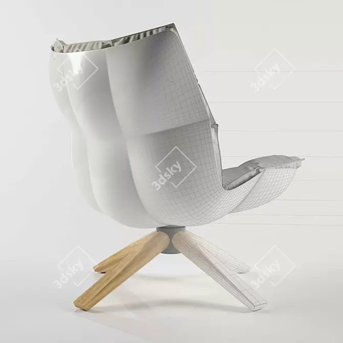 Stylish Armchair: b&b Italia Hucs 3D model image 2