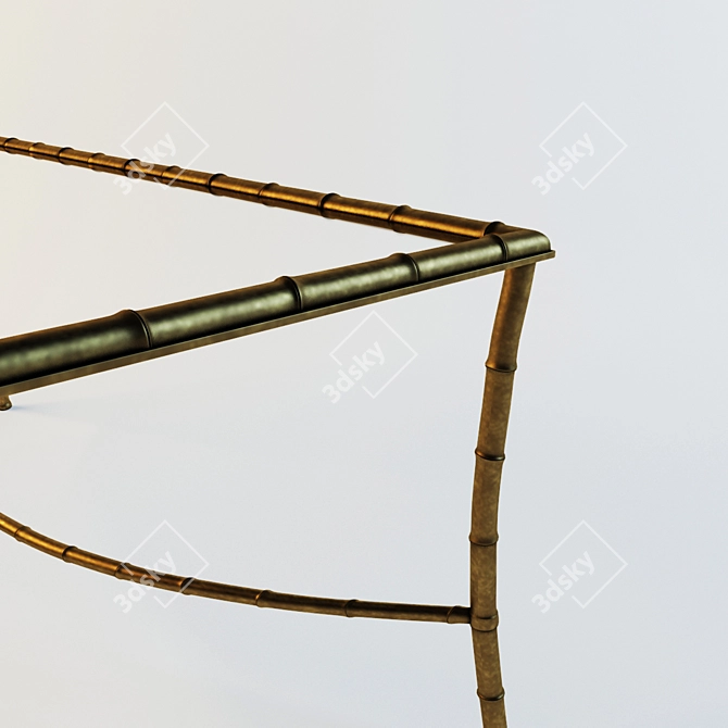 Vintage Bronze Bamboo Coffee Table 3D model image 2