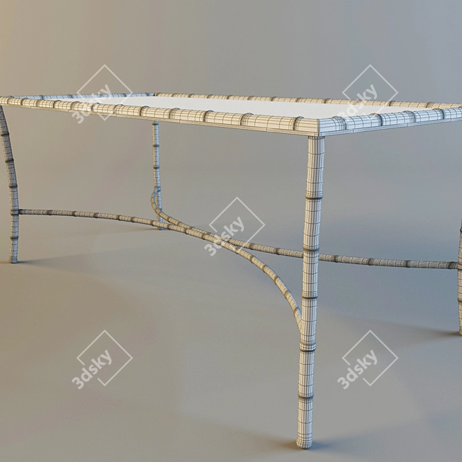 Vintage Bronze Bamboo Coffee Table 3D model image 3