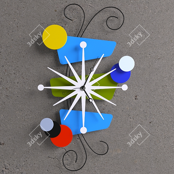 Modern Art Wall Clock - CL-ART-016 3D model image 1