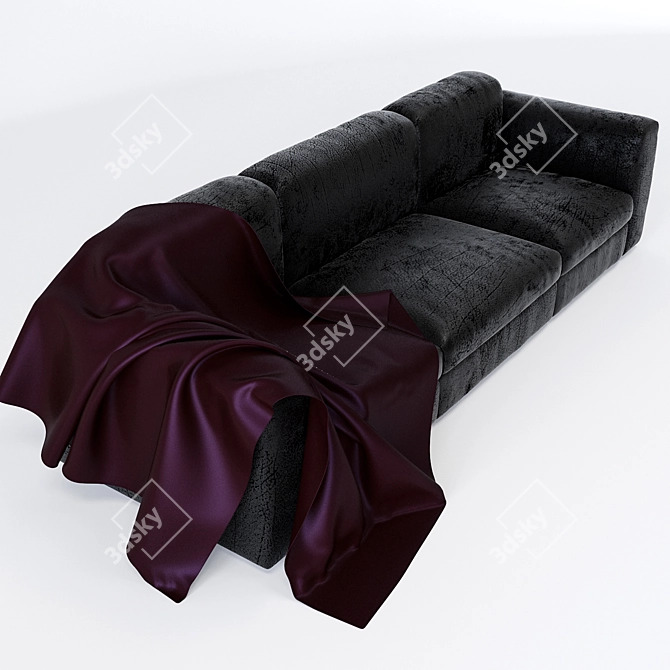 Satin Covered Leather Couch 3D model image 3