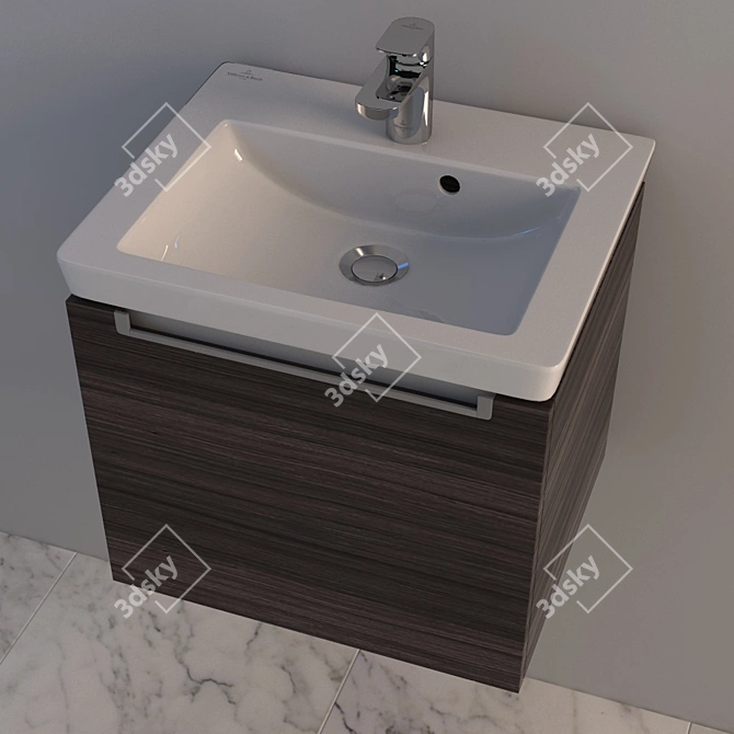 Villeroy & Boch Subway 2.0 Wall-Hung Washbasin 3D model image 2