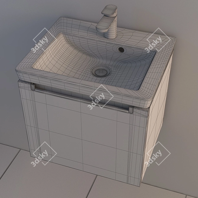 Villeroy & Boch Subway 2.0 Wall-Hung Washbasin 3D model image 3