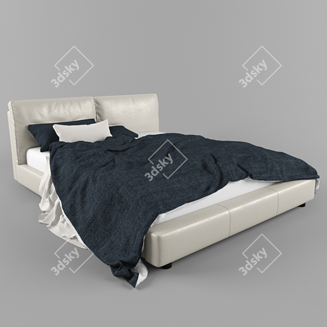 Luxury Italian Bed: Massimosistema 3D model image 1