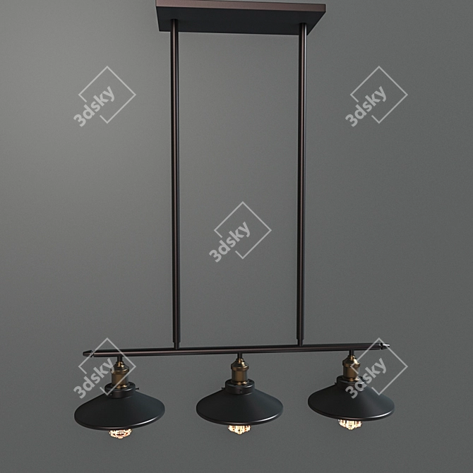 Moderno Ceiling Light Crossbar 3D model image 3