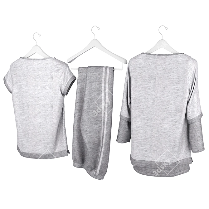 3D Clothes Set | Vray Materials, Textures included 3D model image 2