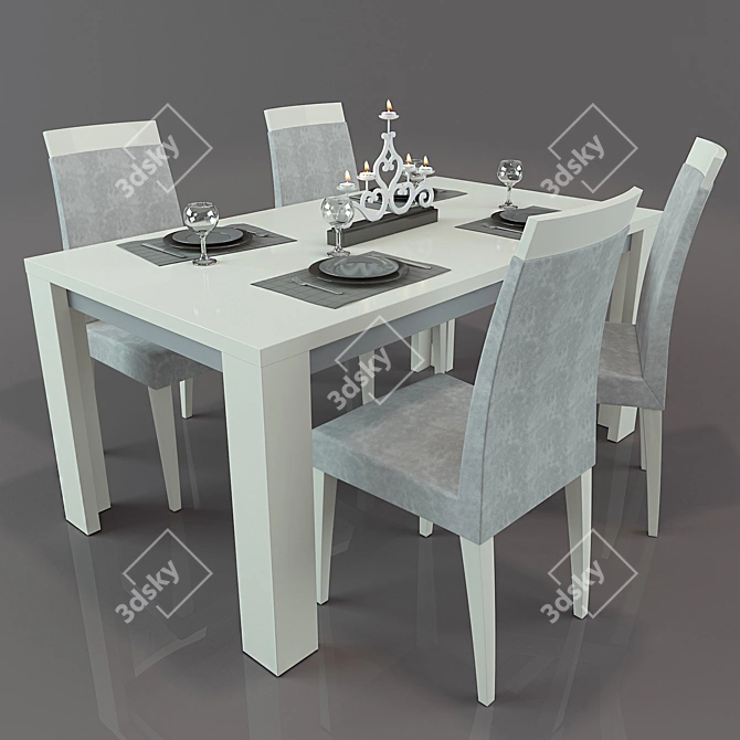 Perfecta Ivory: Italian Living Room Furniture 3D model image 1