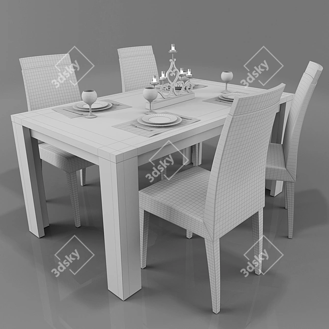 Perfecta Ivory: Italian Living Room Furniture 3D model image 2