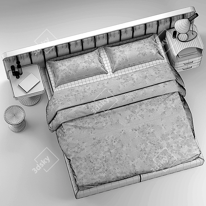  Elegant and Comfortable Flou Letto Ermes Bed 3D model image 3