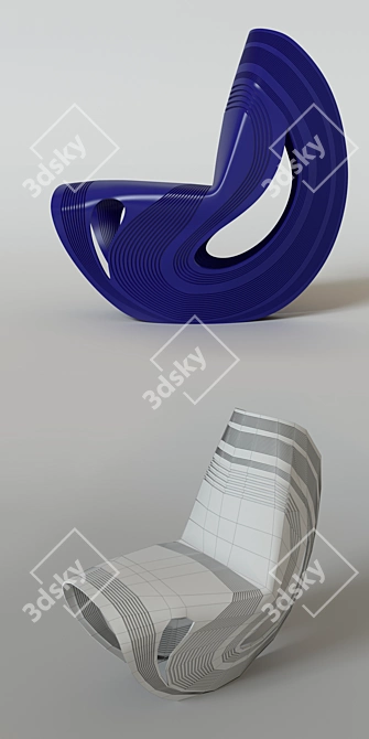 Indigo Fold Chair by Zaha 3D model image 3