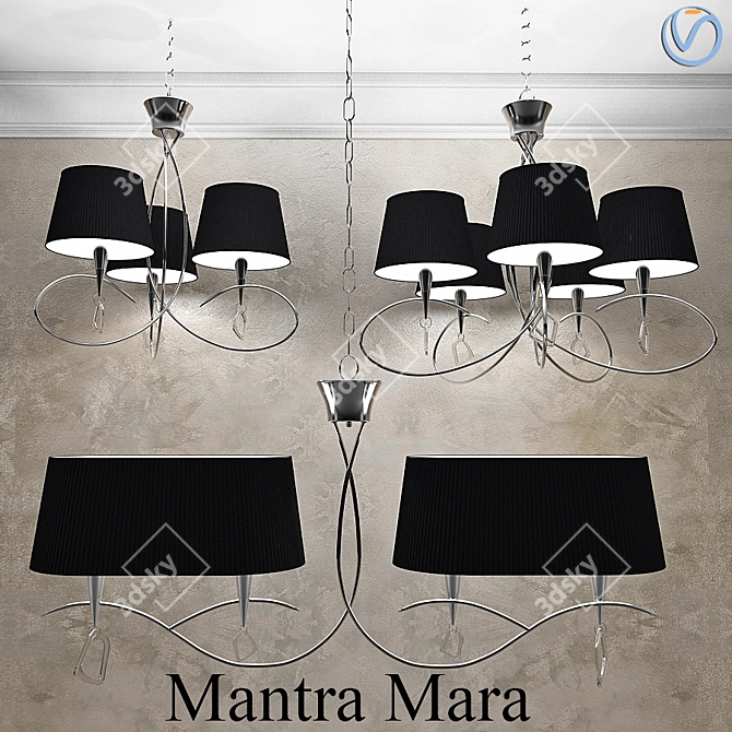 Elegant Mantra Mara Pendant Lights 3D model image 1