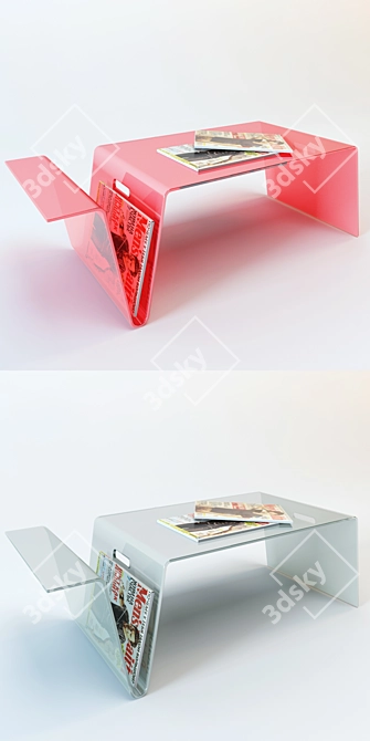 Versatile Magazine Rack Table 3D model image 2