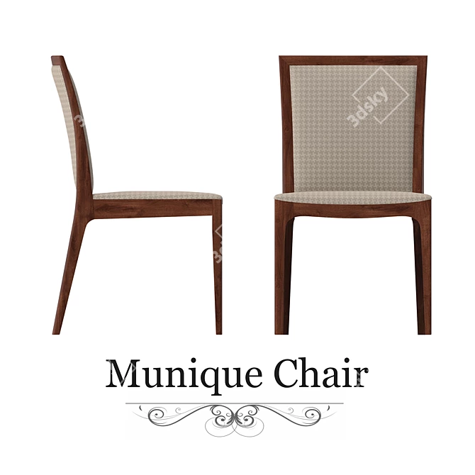 Elegant Munique Chair 3D model image 3