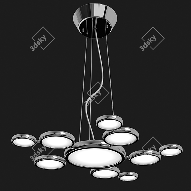 Crystal Lux TECHNO SP11 CROMO Ultimate Chrome Pendant Chandelier 3D model image 1