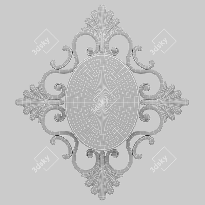 French Fans Wall Mirror by Christopher Guy 3D model image 2