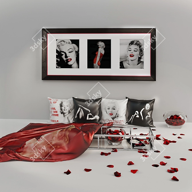 Romantic Marilyn Monroe Red Set 3D model image 1