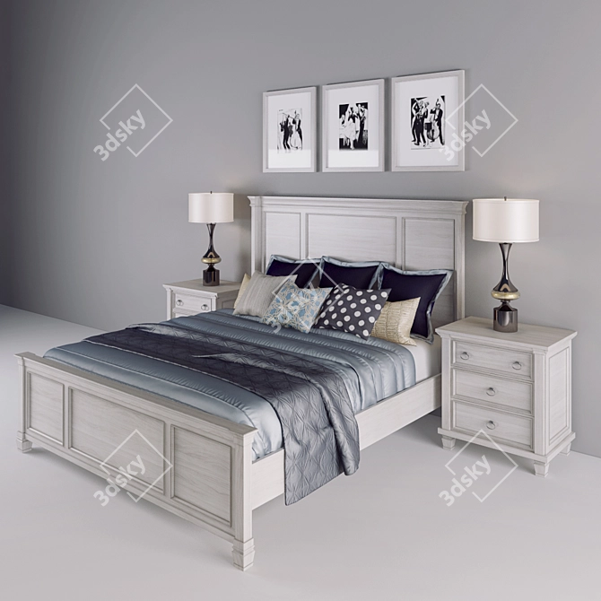 Prentice Queen Bed Set 3D model image 2