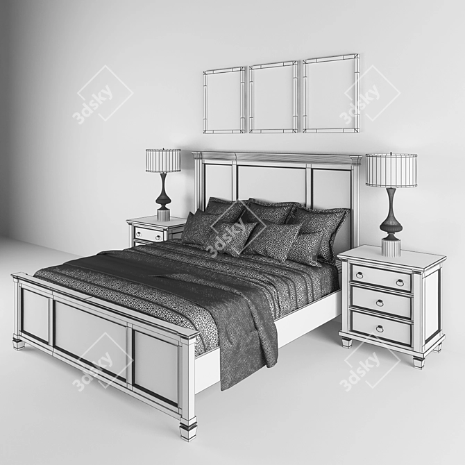 Prentice Queen Bed Set 3D model image 3