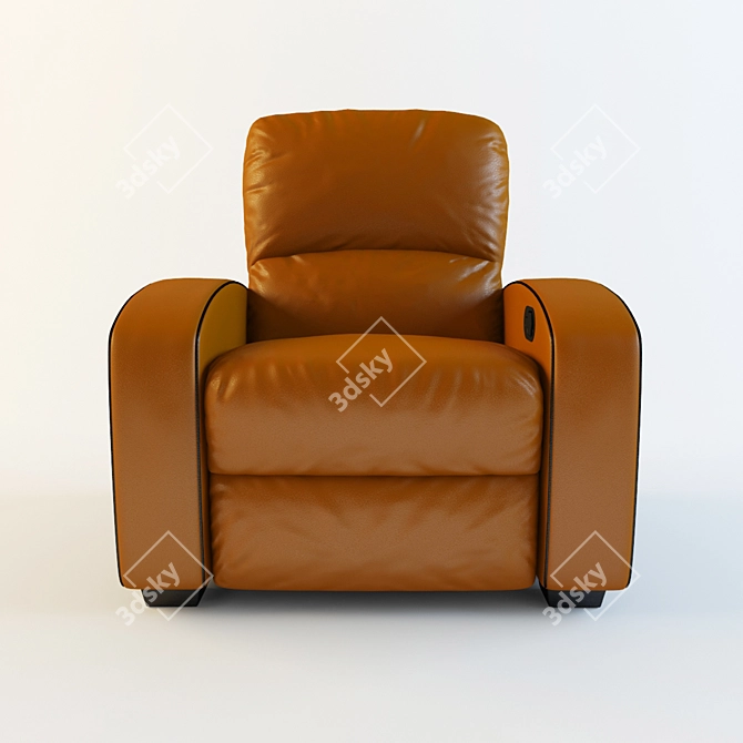 Luxury Reclining Leather Armchair 3D model image 2