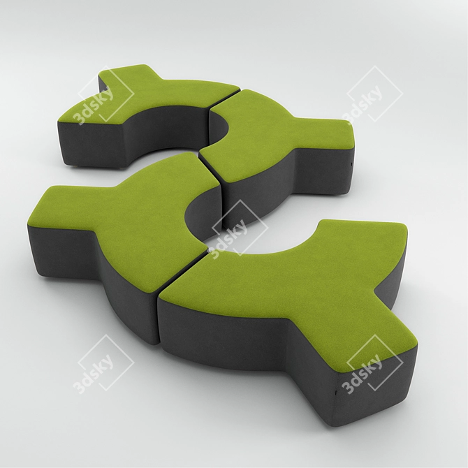 Versatile Seating Solution for Public Spaces 3D model image 1