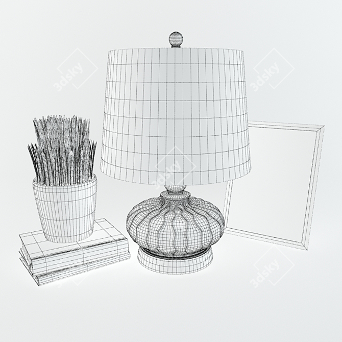 Elegant Providence Gray Table Lamp 3D model image 3