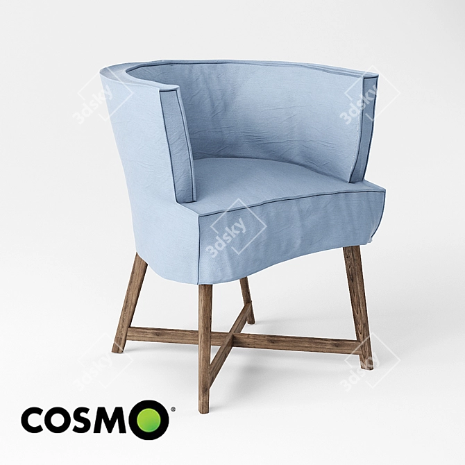 Joilet Linen Upholstered Chair 3D model image 2