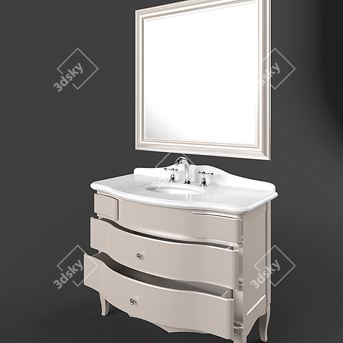 GAIA Serge Bathroom Cabinet 3D model image 2