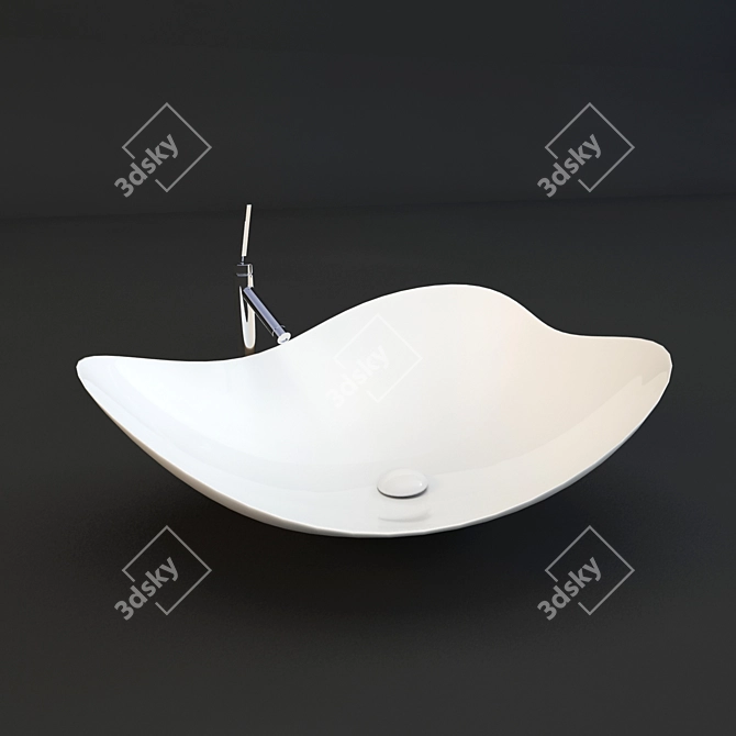 Modern Rustic Ceramic Sink 3D model image 1