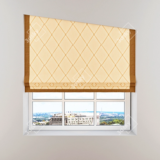 Versatile Roman Window Curtains 3D model image 1