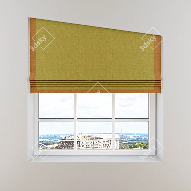 Versatile Roman Window Curtains 3D model image 2