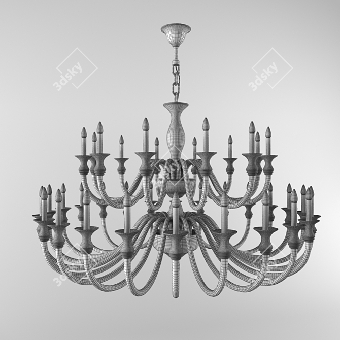 Italian de Majo Chandelier: 130-155h x 140d 3D model image 2