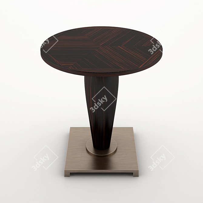 Elegant Wood and Bronze Small Table 3D model image 1