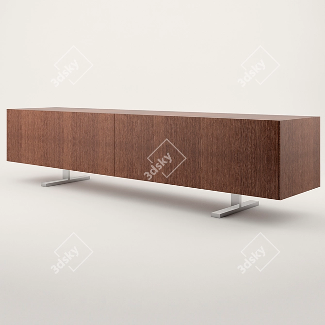 Ceccotti Sliding Doors - Elegant Walnut Sideboard 3D model image 1