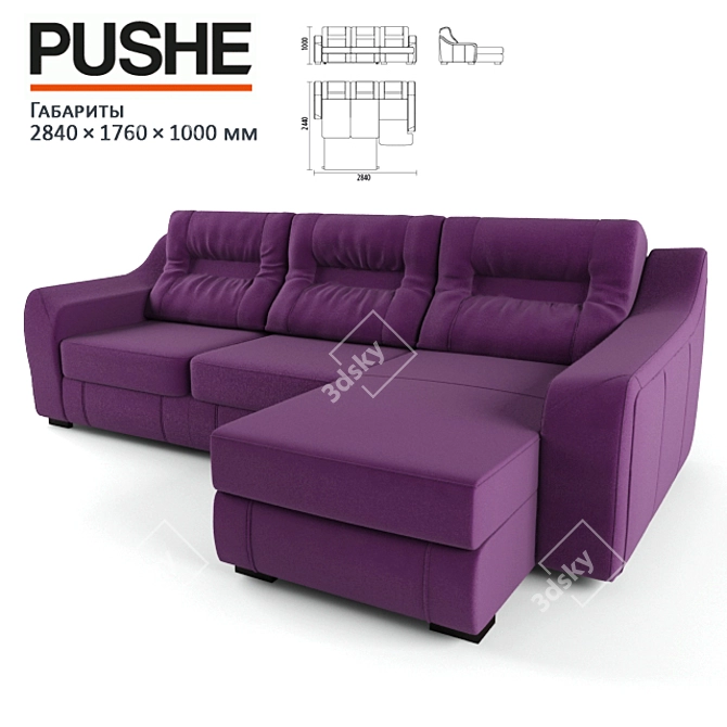Rois Modular Corner Sofa by Pushe 3D model image 1