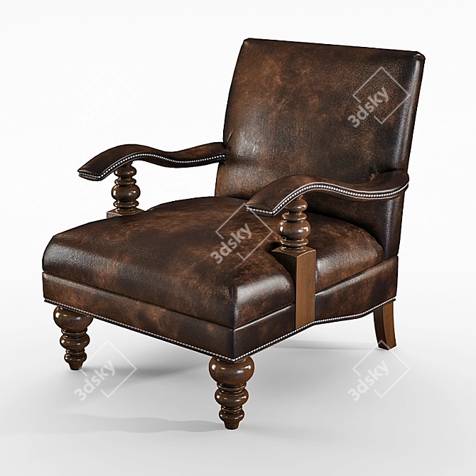 Luxury Hooker Imperial Regal Club Chair 3D model image 1