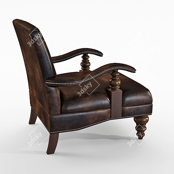 Luxury Hooker Imperial Regal Club Chair 3D model image 2