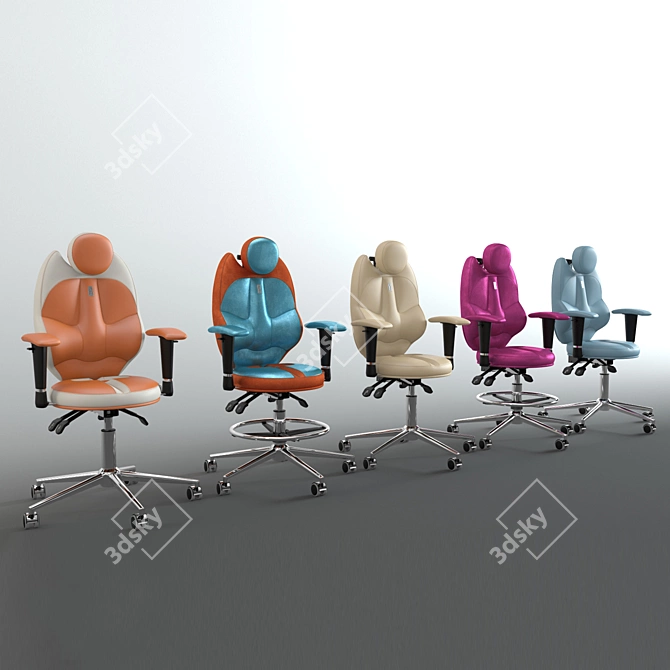 TurboSmooth Chair Trio: Stylish Seating Options 3D model image 3