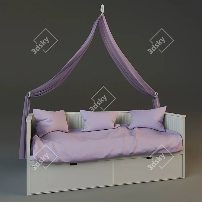 Dreamy Kids Canopy Bed 3D model image 1