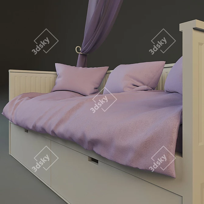Dreamy Kids Canopy Bed 3D model image 2