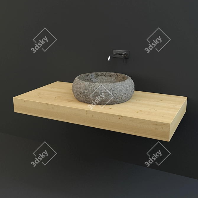  Natural Stone Sink 3D model image 2