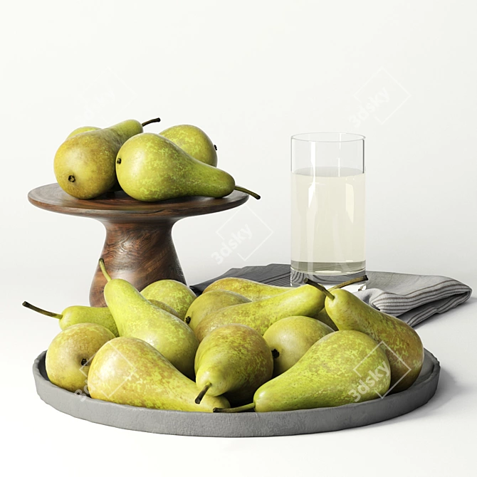 Elegant Pear Decor Set 3D model image 1