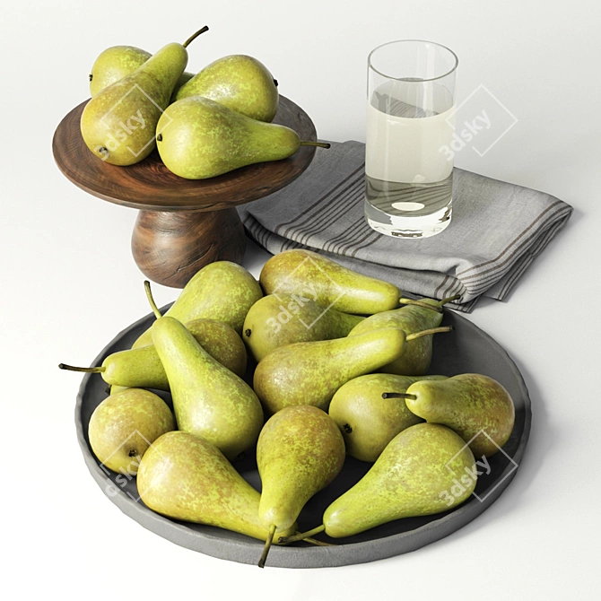 Elegant Pear Decor Set 3D model image 2